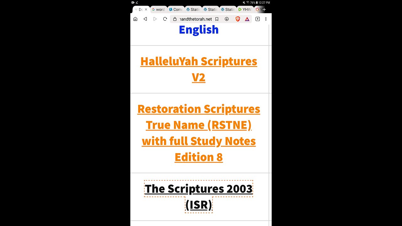 FREE DOWNLOAD - Restoration Scriptures True Name (RSTNE) with Full Study Notes Edition 8 PDF