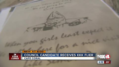Cape Coral Council Candidate Receives KKK Flyer