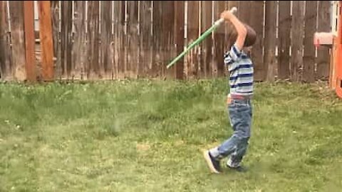 The force is with this youngster as he becomes an authentic Jedi Knight