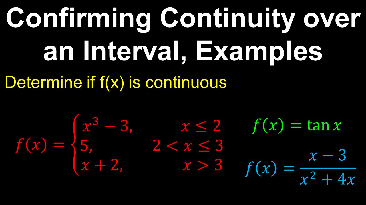 Confirming Continuity over an Interval, Examples - AP Calculus AB/BC