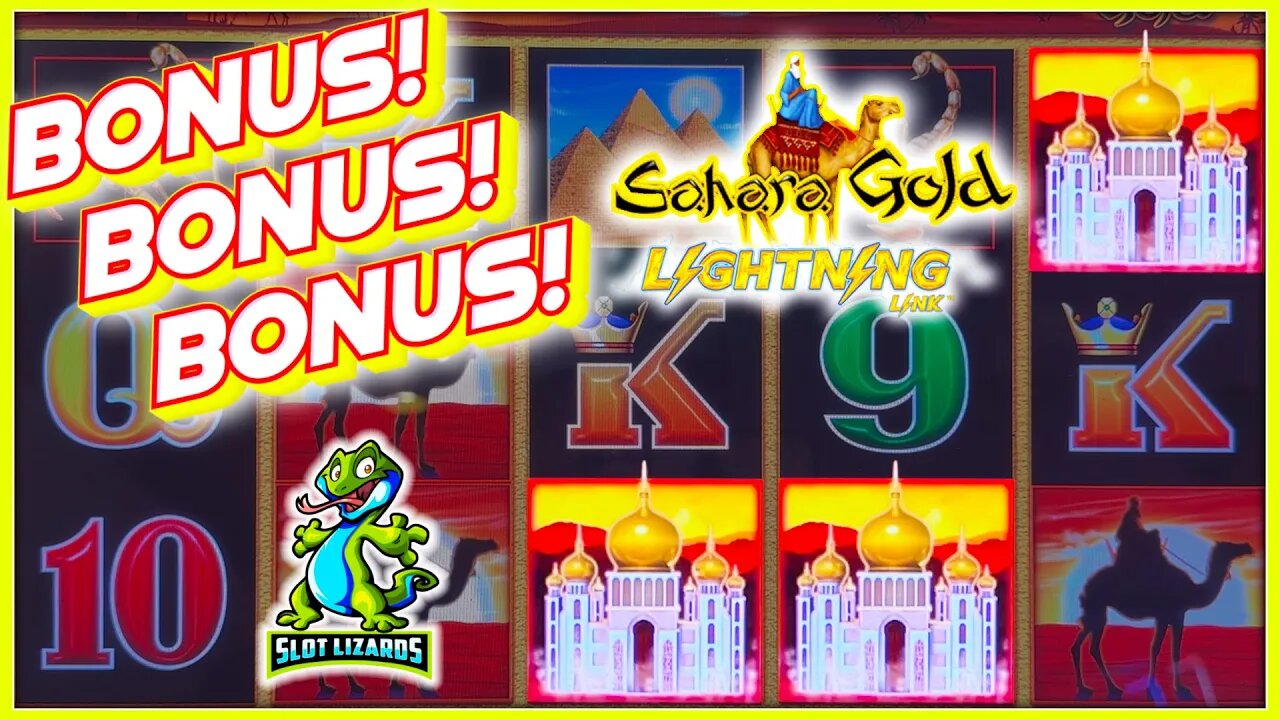 BONUS BONUS BONUS! LET'S GET IT! Lightning Link Sahara Gold Slot