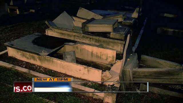 Tampa Police search for vandals who damaged several tombs at historic cemetery