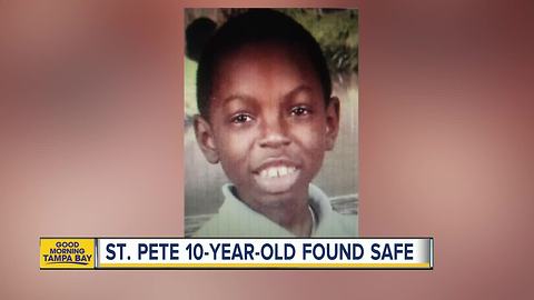 St. Petersburg Police locate 10-year-old boy hours after he went missing
