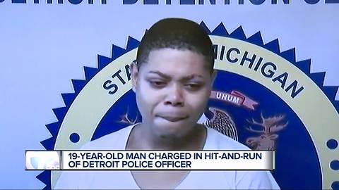 19-year-old who injured Detroit police officer in hit-and-run arraigned