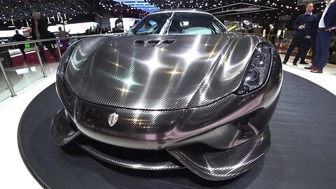 [4k] Polished raw carbon Koenigsegg Regera, Jesko and CCR at Koenigsegg stand Geneva 2019 WIDEANGLE