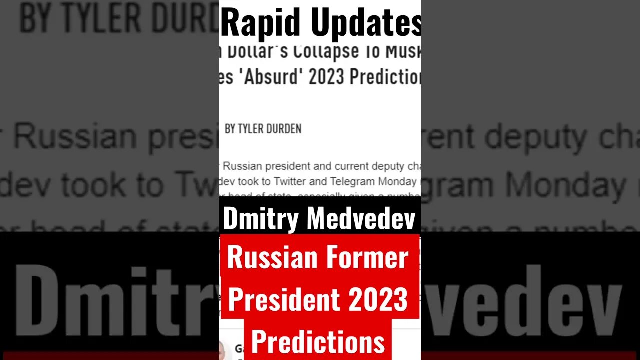 Russian Former President Medvedev BIZARRE 2023 Predictions #Shorts #medvedev