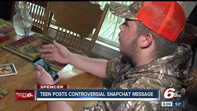 Mother of teenager says her son wasn't making a threat with Snapchat post that showed a rifle and the word 'killing'