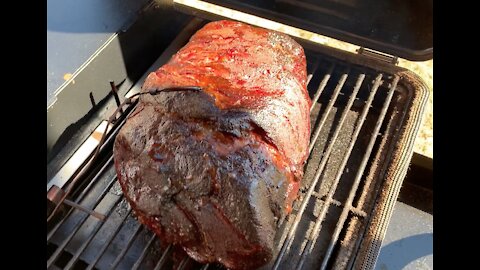 Pellet Grill Smoked Pork Butt on a Super Bowl Sunday