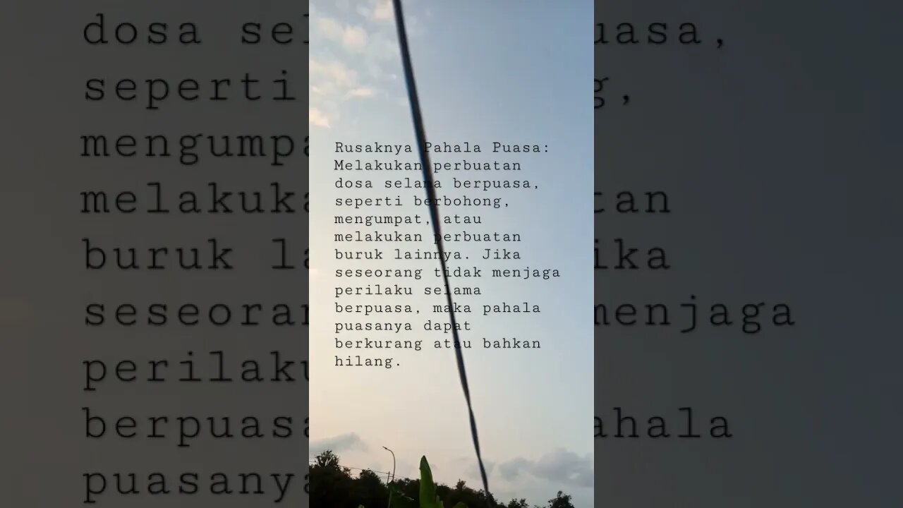 RUSAKNYA PAHALA PUASA