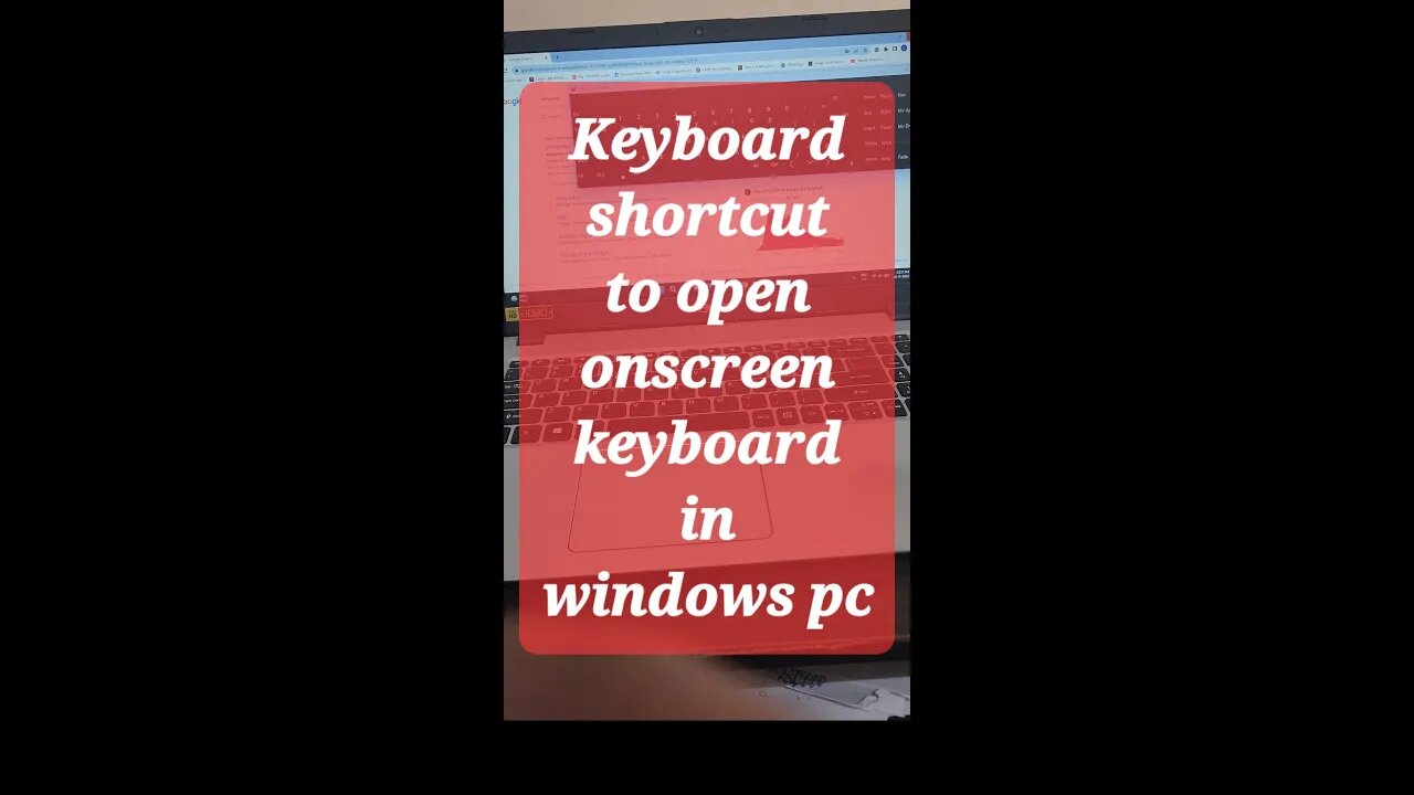 Keyboard shortcut to open on screen keyboard in windows pc #shorts #youtubeshorts