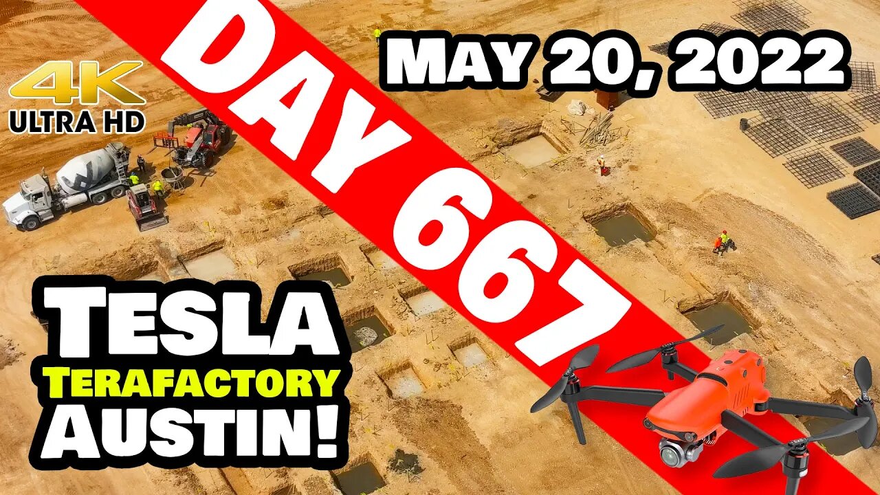 FOOTERS COMMENCE IN THE CATHODE AREA AT GIGA TEXAS! - Tesla Gigafactory Austin 4K Day 667 - 5/20/22