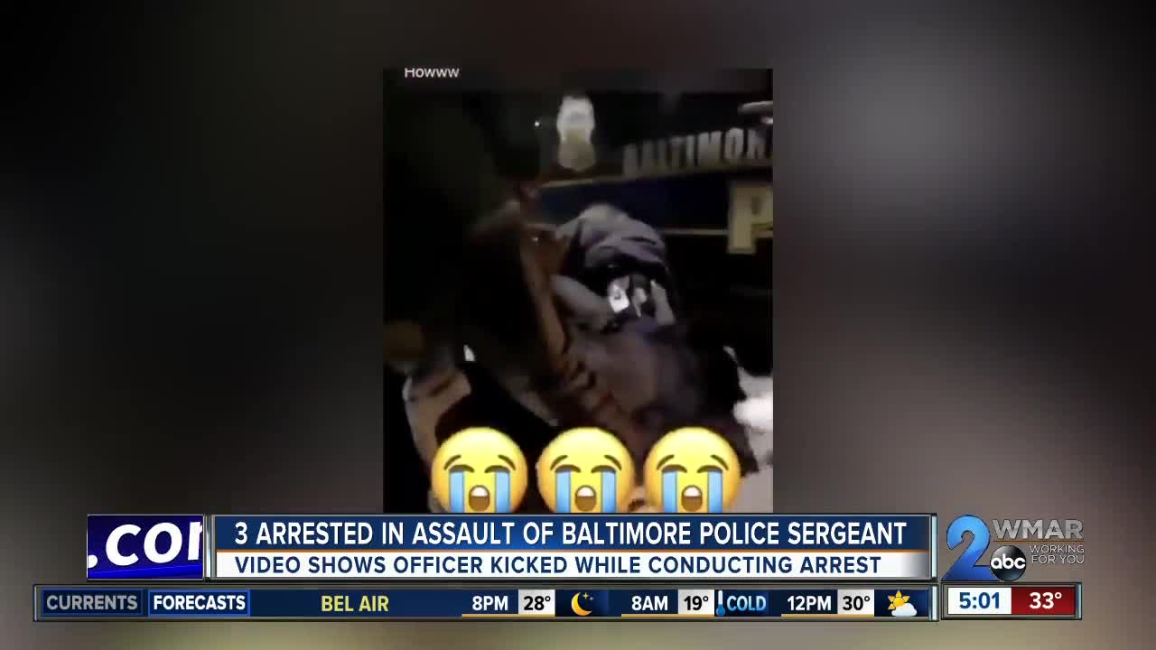 Three arrested in assault of Baltimore Police Sergeant