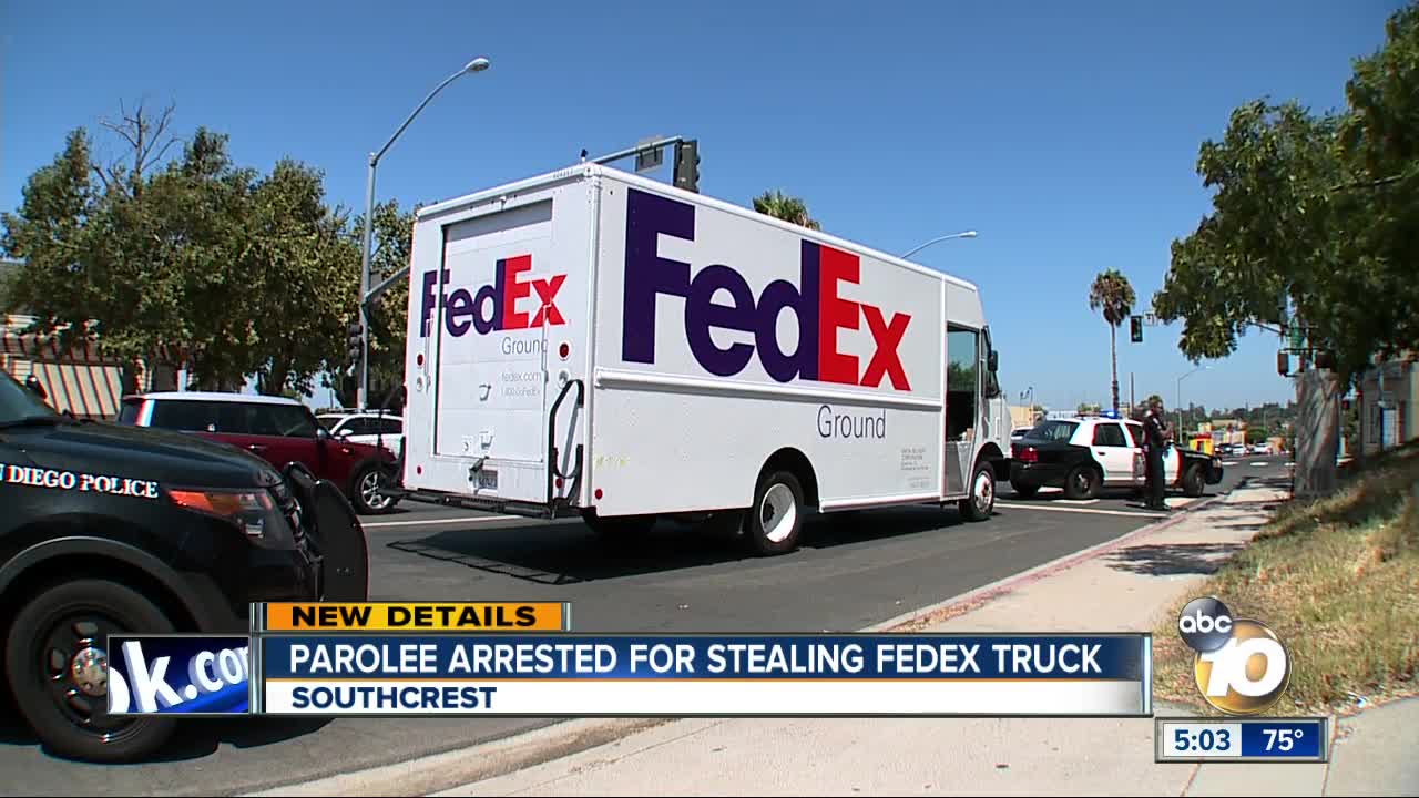 Parolee arrested for stealing FedEx truck