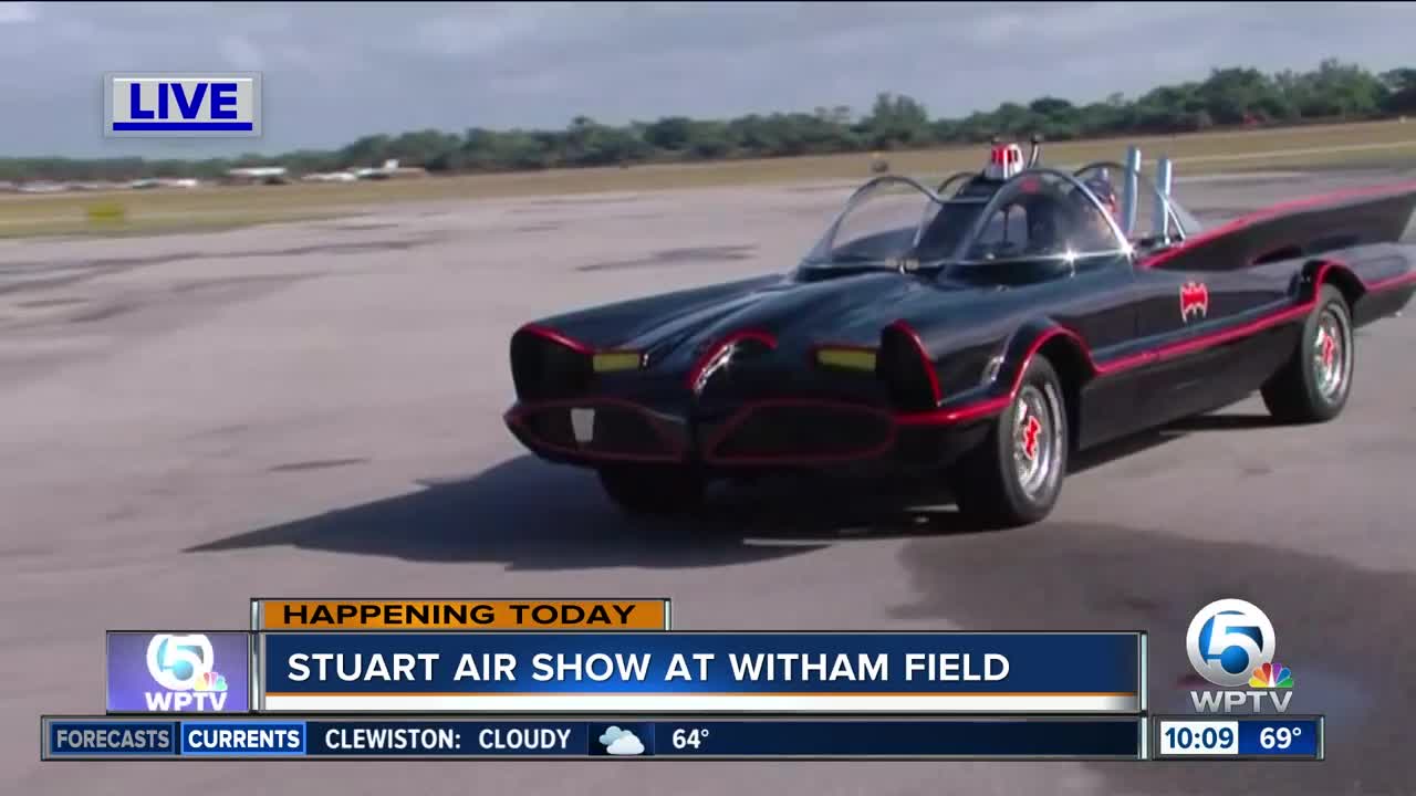 The Batmobile and Original Batcopter on display at the Stuart Air Show