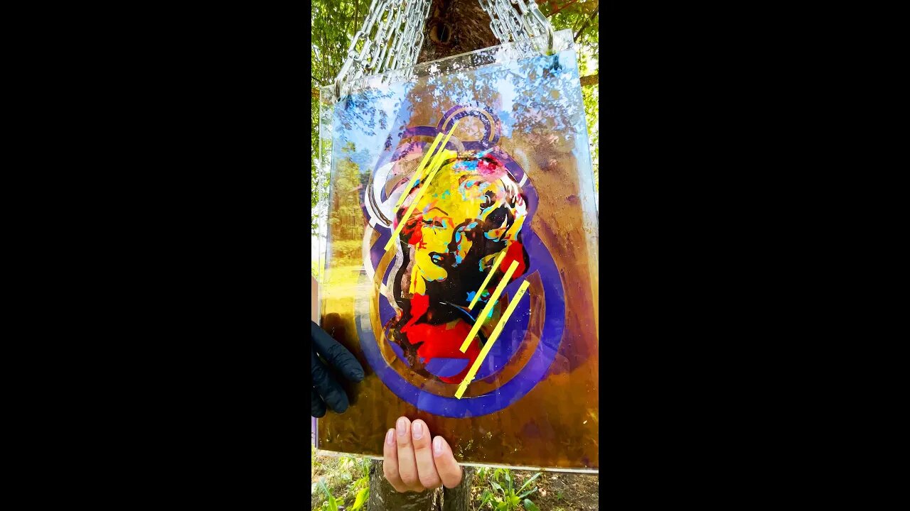 Layered graffiti art on glass 👨‍🎨