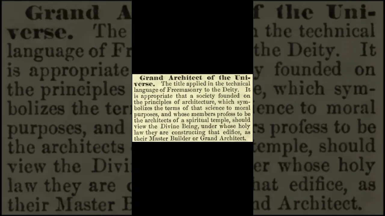 Great/Grand Architect of the Universe: Encyclopedia of Freemasonry By Albert G. Mackey