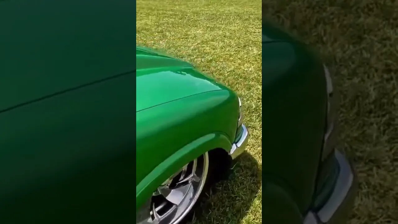 Green With Envy😎🔥#carshow #shorts #sub #bagged #truck #auto #slammed #minitruck #chevy #s10 #share