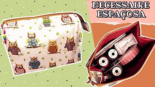 Cabe MUITA coisa nessa NECESSAIRE! / Necessaire espaçosa - Passo a passo