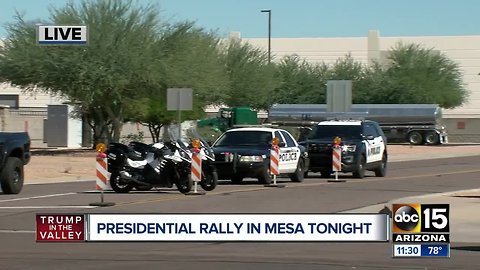 City of Mesa getting ready for President Trump's rally tonight