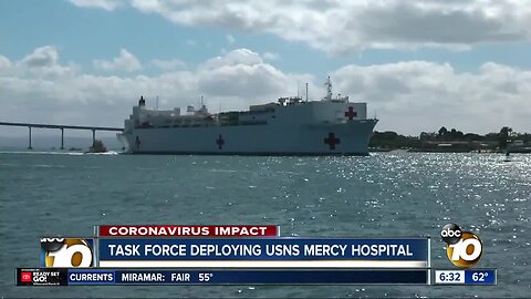 San Diego-based USNS Mercy heading to Los Angeles