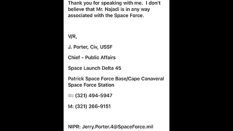 Trust But Verify ( Strike 1 ) Patrick AFB Call ☎️- No Knowledge Of Najadi