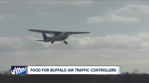 Canadian air traffic controllers brought dozens of pizzas and wings to the Buffalo Tower workers