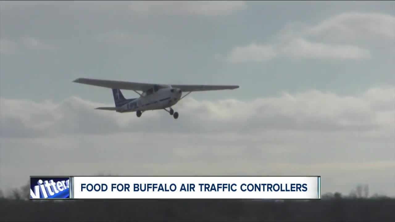 Canadian air traffic controllers brought dozens of pizzas and wings to the Buffalo Tower workers