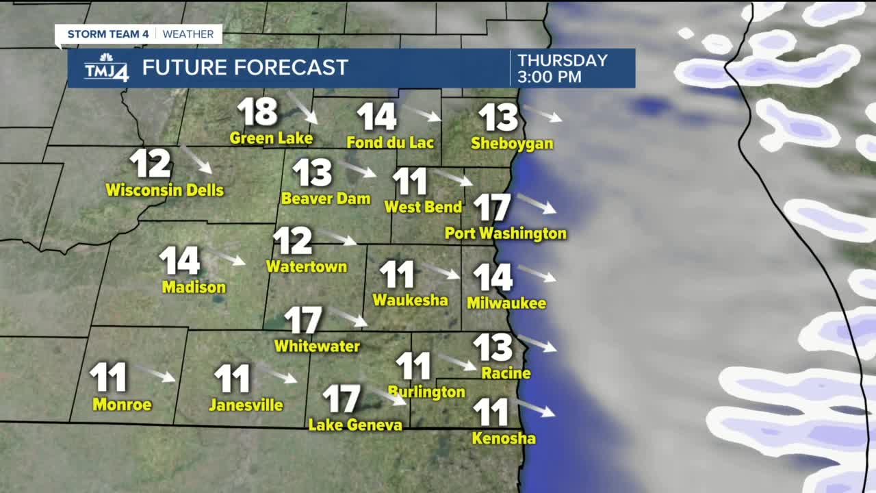 Wednesday is cloudy, but warm air pushes highs near 50