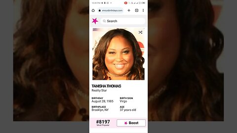 HAPPY 37 BIRTHDAY TANISHA THOMAS Reality Star
