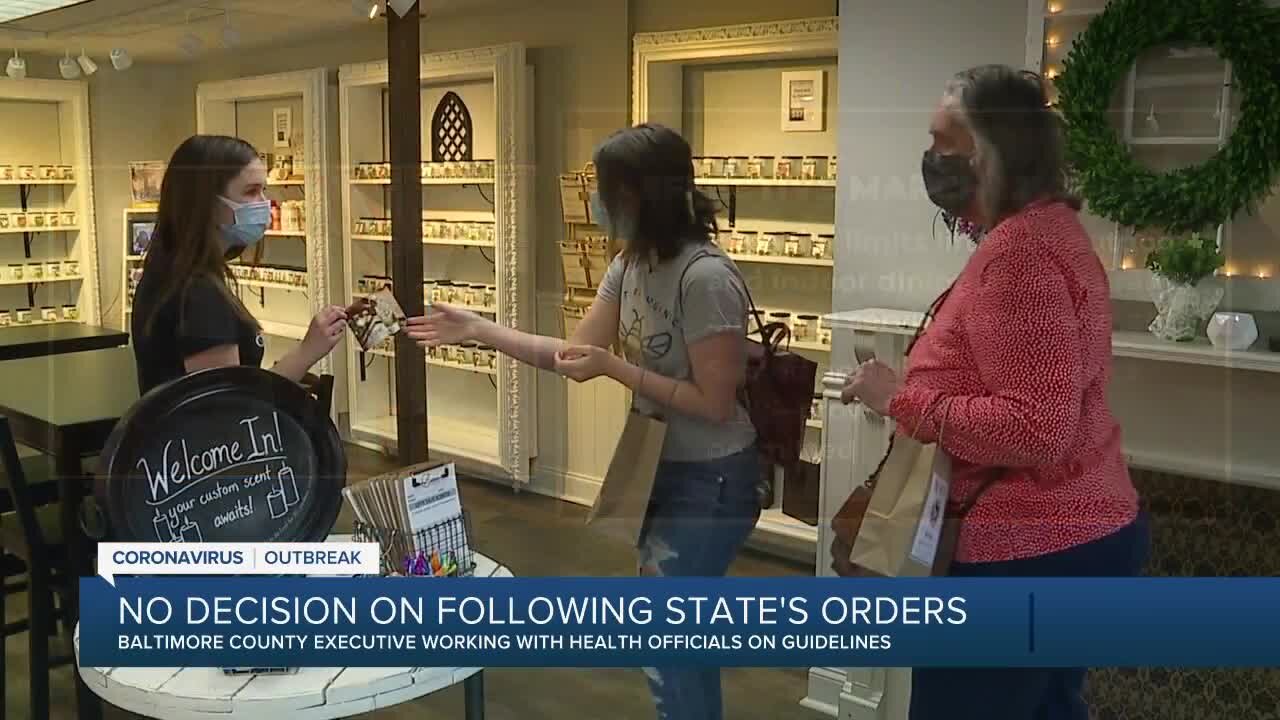 No decision on following state's orders in Baltimore County