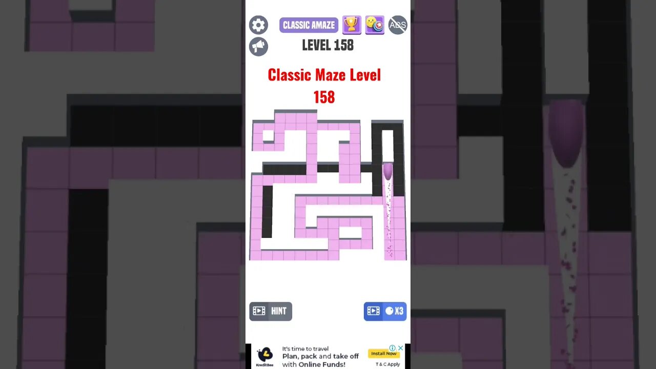 Classic Maze Game Level 158. #shorts