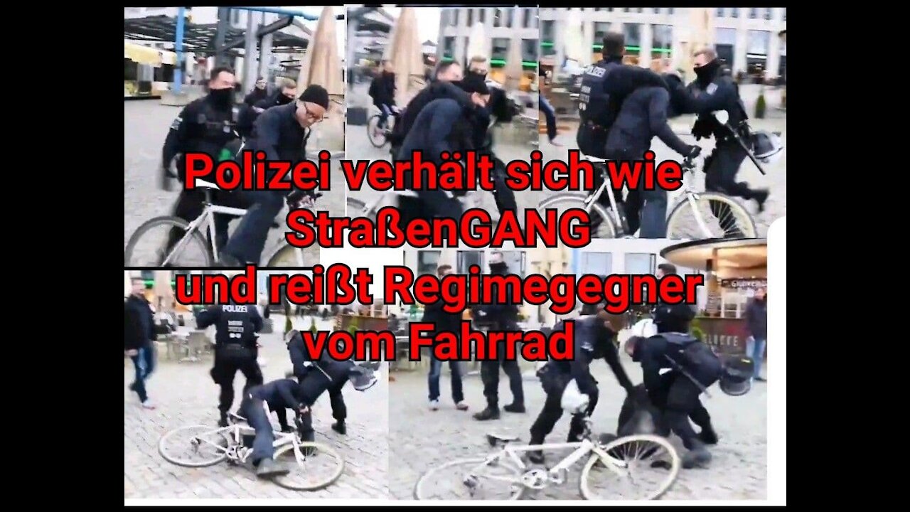 Diese Polizisten verhälten sich wie eine StraßenGANG &reißt Regimegegner hinterhältig vom Rad!