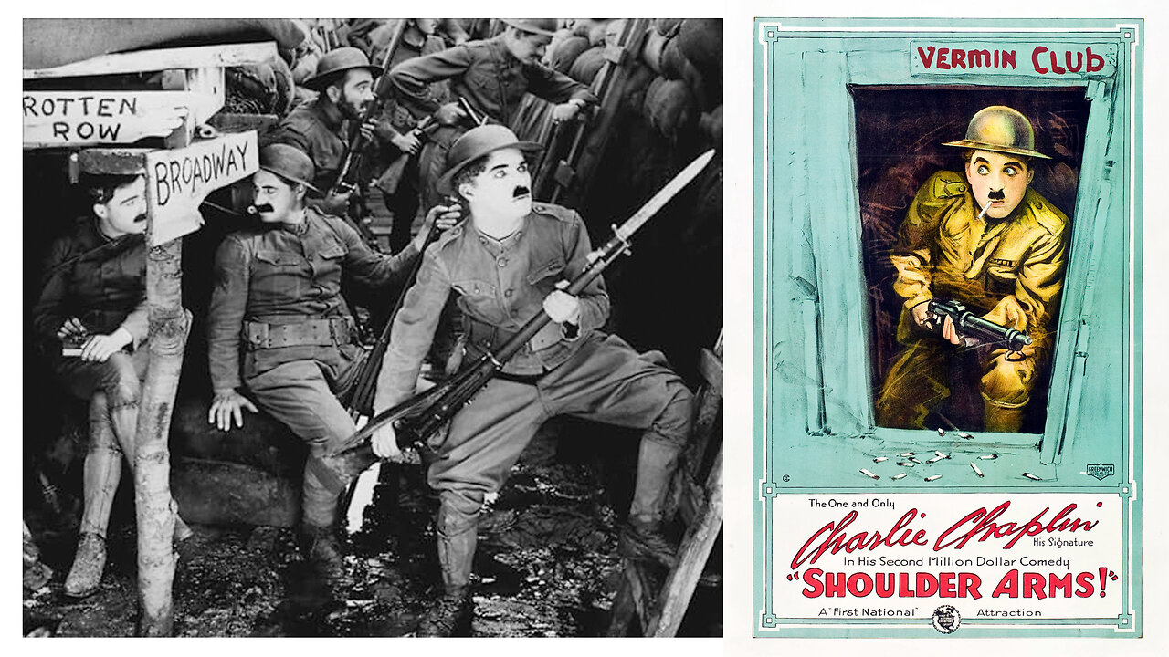 Charlie Chaplin 1918 Shoulder Arms - Short Silent Comedy Film WWI