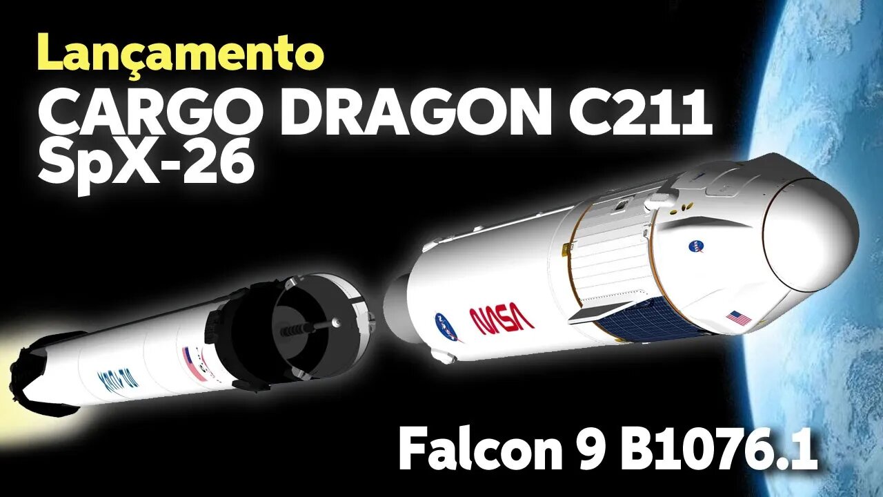 LANÇAMENTO DA NAVE CARGO DRAGON C211 FALCON 9 B1076.1 PARA A ISS