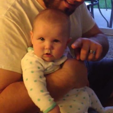 Adorable Baby Girl Falls Asleep When Her Dad Pets Her Cheek