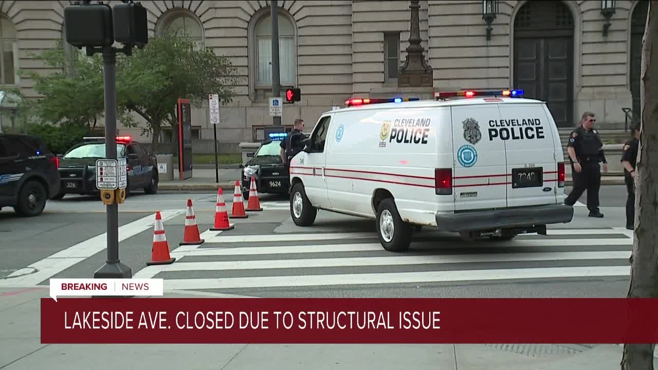 Several streets closed in Downtown Cleveland due to 'structural issue'