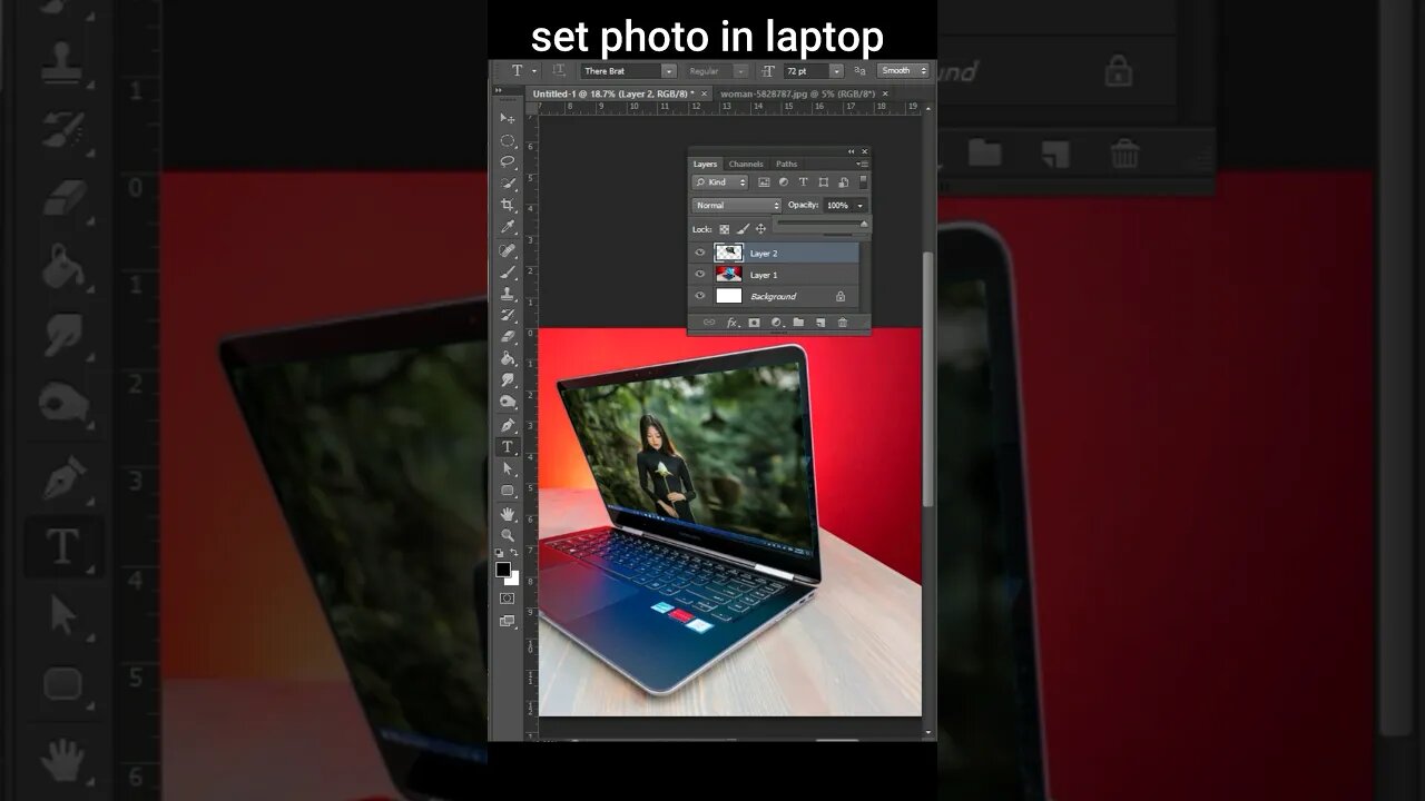 set photo in laptop frame in Photoshop -short tutorial