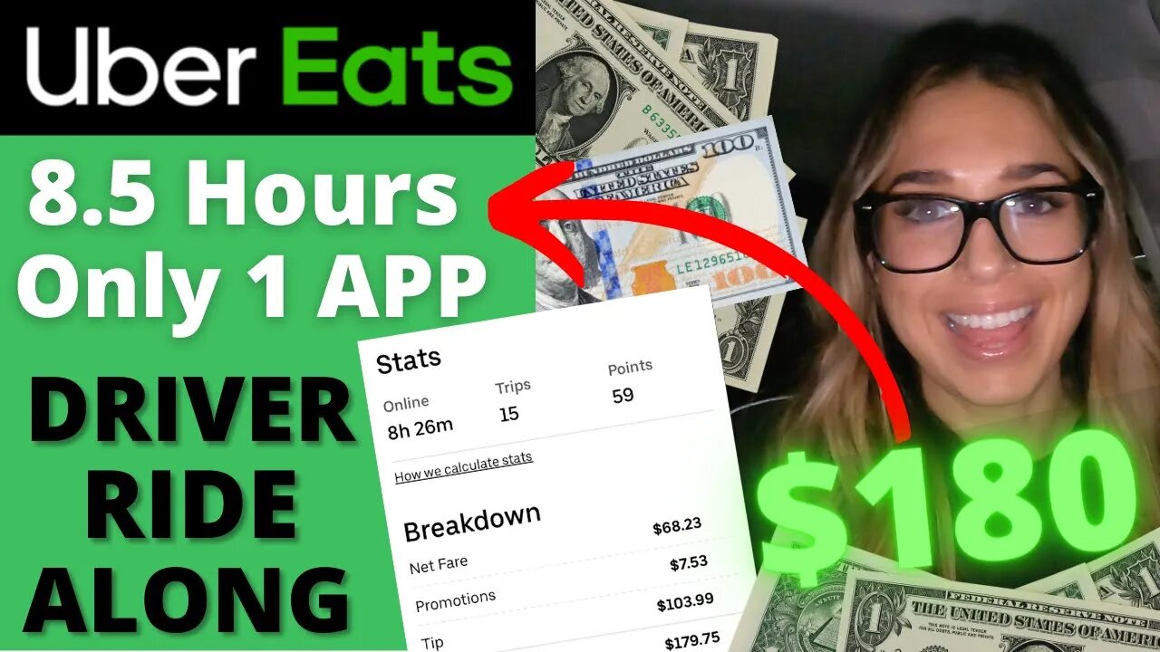 Uber Eats Driver Ride Along Food Delivery | $180 In 8.5 Hours | Part 3