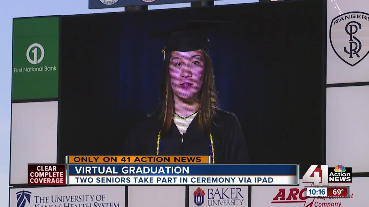 Graduation gone digital: Two SM West students walk via iPad