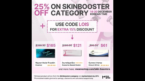 Sale 40% off Skin Booster Meamoshop Code Lois 💕🎄🎄🎄