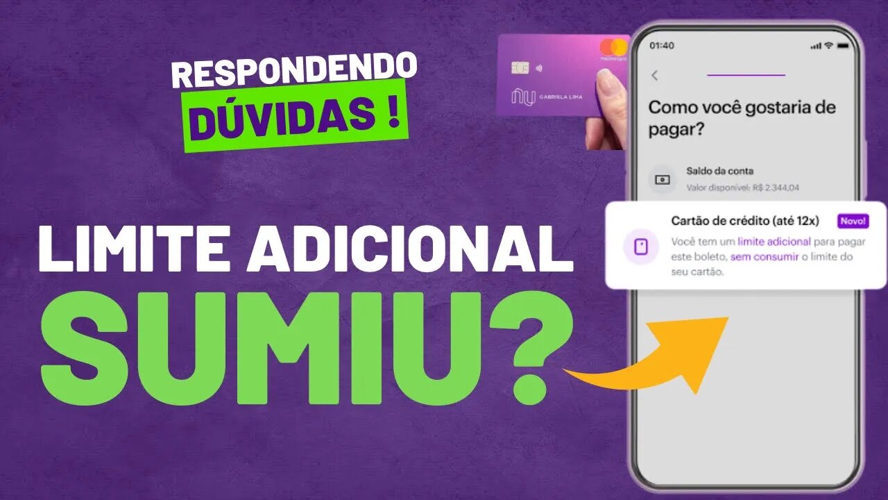 Limite ADICIONAL para PIX e BOLETO sumiu? Vou te responder!