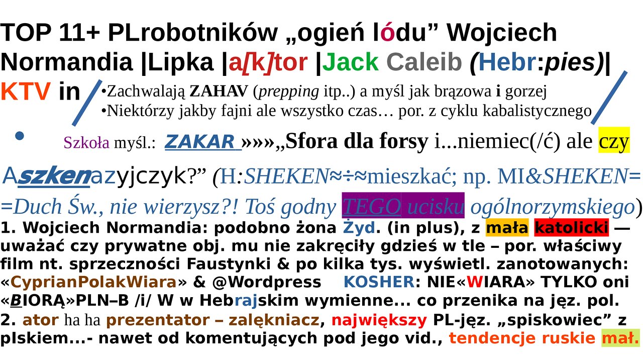 TOP 11+ PL robotników „ogień lódu” Wojciech Normandia |Lipka |a[k]tor |Jack Caleib(Hebr:pies)|KTV..