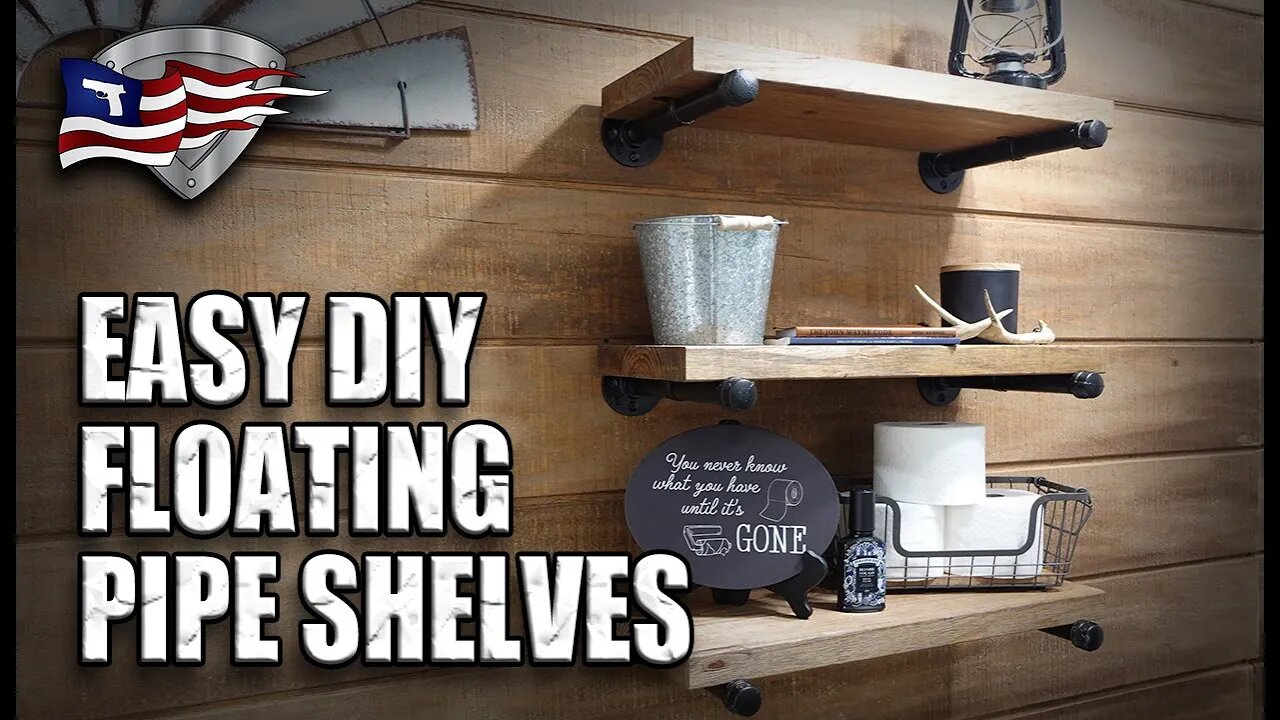 EASY DIY Floating Pipe Shelves / Industrial Farmhouse Decor