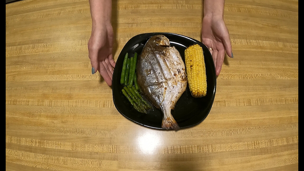 THE BEST! Grilled Pompano Fish with Grilled Corn on the Cob Quick and Easy Recipe for Dinner