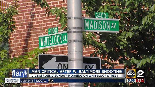 Man critical after shooting on Whitelock Street in W. Baltimore