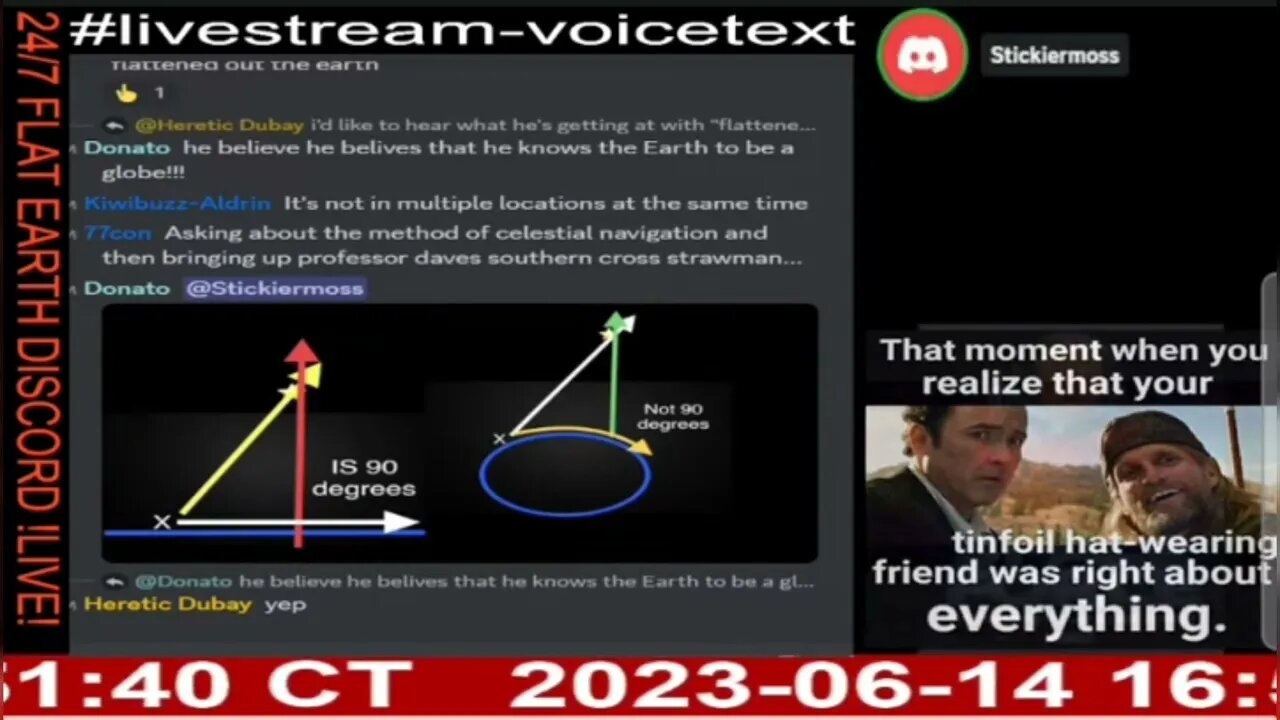 24/7 Flat Earth Discord Channel - Stickiermoss