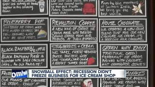 Snowball effect: recession didn't freeze business for ice cream shop