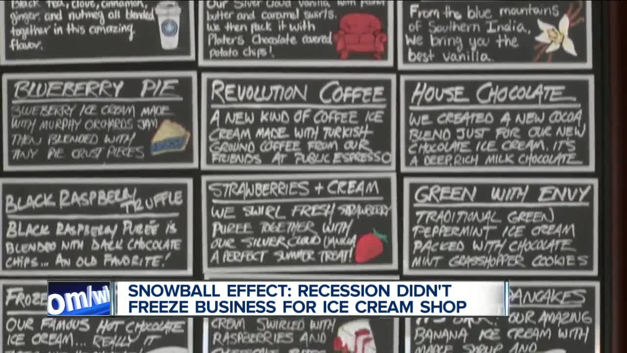 Snowball effect: recession didn't freeze business for ice cream shop