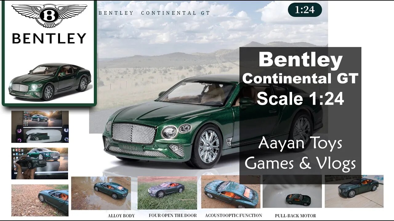 Bentley continental GT diecast scale model car unboxing review off roading desert drive and car wash