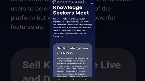 Sell Knowledge Live and Direct 💎 #shorts #TauLive #AGRS #KnowledgeEconomy